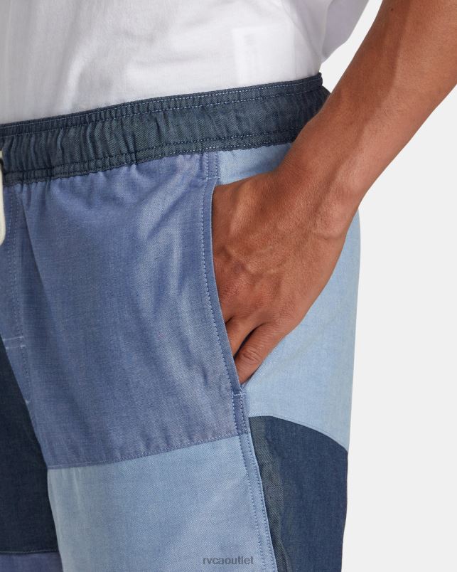 Clothing V84B107 blue RVCA Men Patchwork Elastic 17 Elastic Shorts