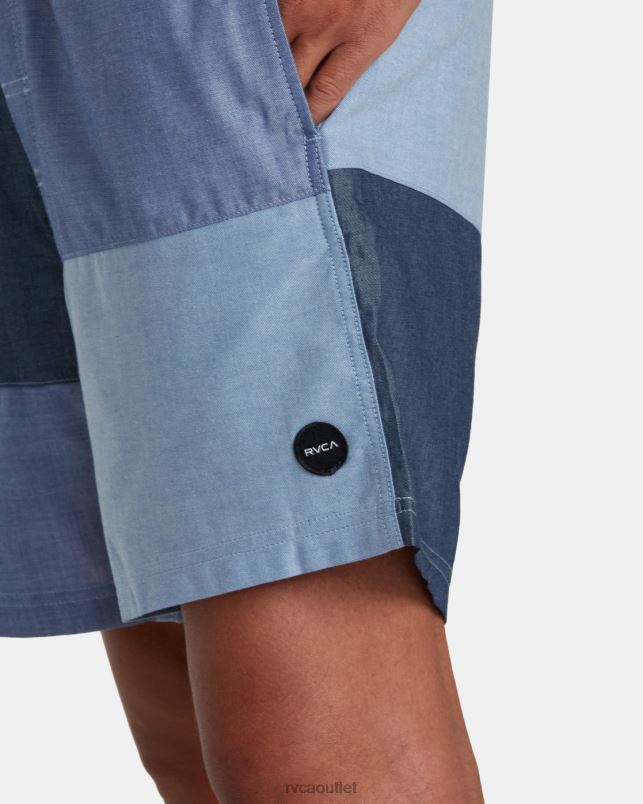 Clothing V84B107 blue RVCA Men Patchwork Elastic 17 Elastic Shorts