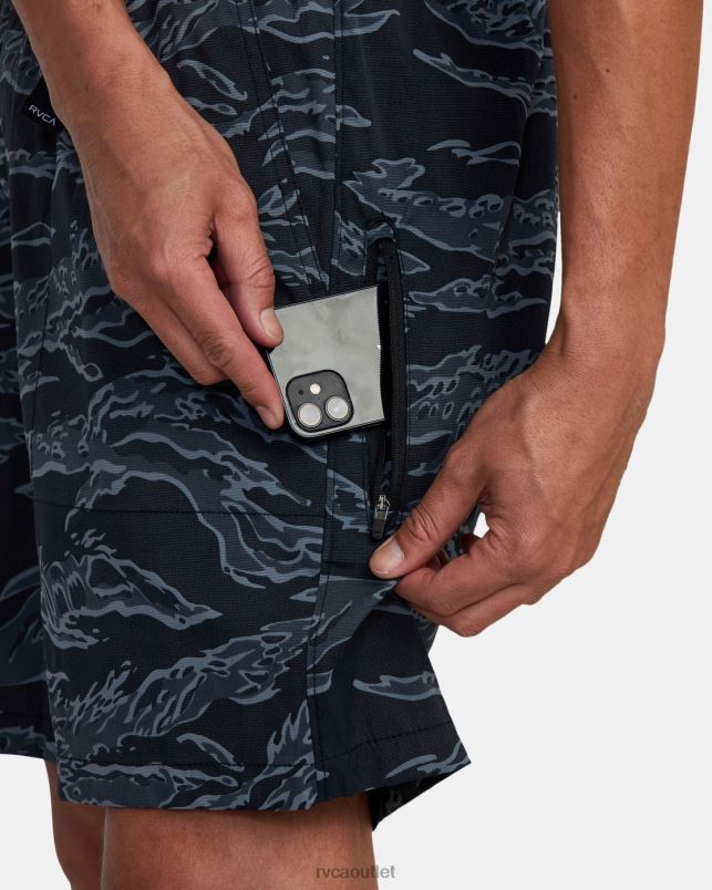 Clothing V84B312 black camo RVCA Men Civic Hybrid Boardshorts
