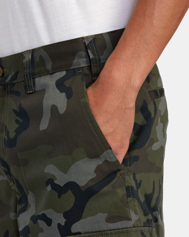 Clothing V84B333 camo RVCA Men Recession Collection Americana Cargo Shorts