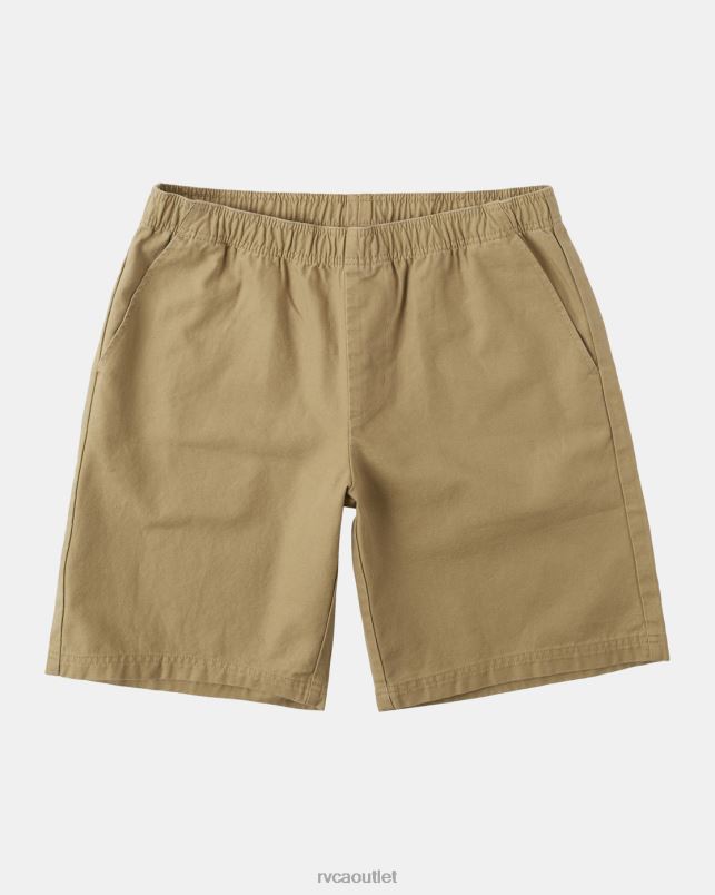 Clothing V84B339 khaki RVCA Men Hi-Grade Elastic Waist 20 Shorts