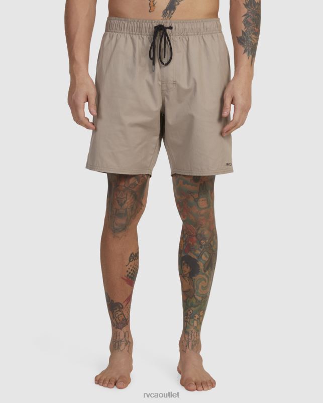 Clothing V84B476 timber RVCA Men Opposites Elastic Waist Hybrid Amphibian Shorts