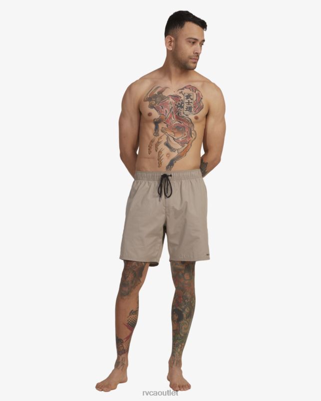 Clothing V84B476 timber RVCA Men Opposites Elastic Waist Hybrid Amphibian Shorts