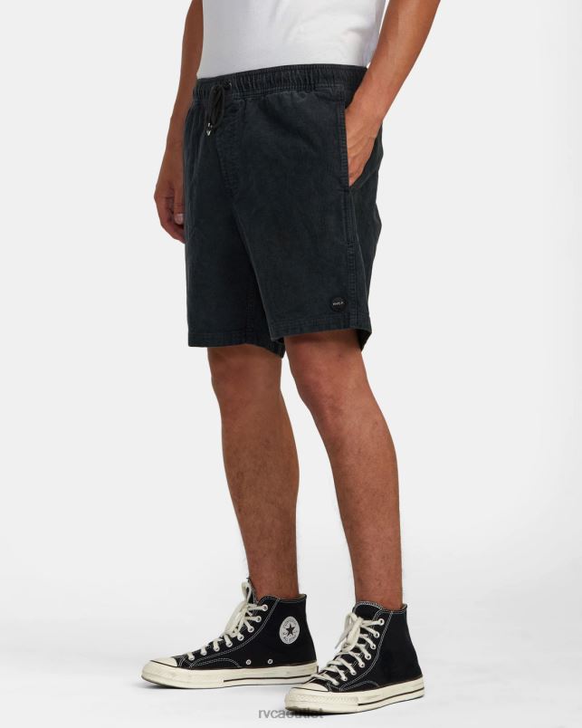 Clothing V84B693 black RVCA Men Escape Elastic Waist Corduroy Shorts 17
