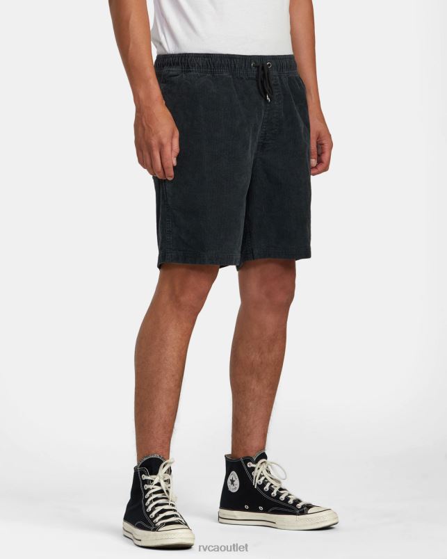 Clothing V84B693 black RVCA Men Escape Elastic Waist Corduroy Shorts 17