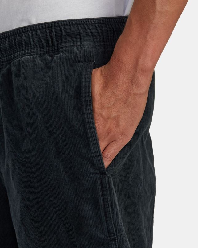 Clothing V84B693 black RVCA Men Escape Elastic Waist Corduroy Shorts 17