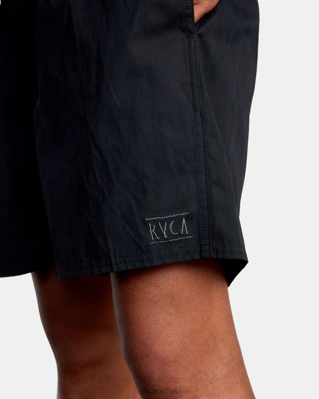 Clothing V84B699 black RVCA Men Opposites Hybrid Elasticized Shorts