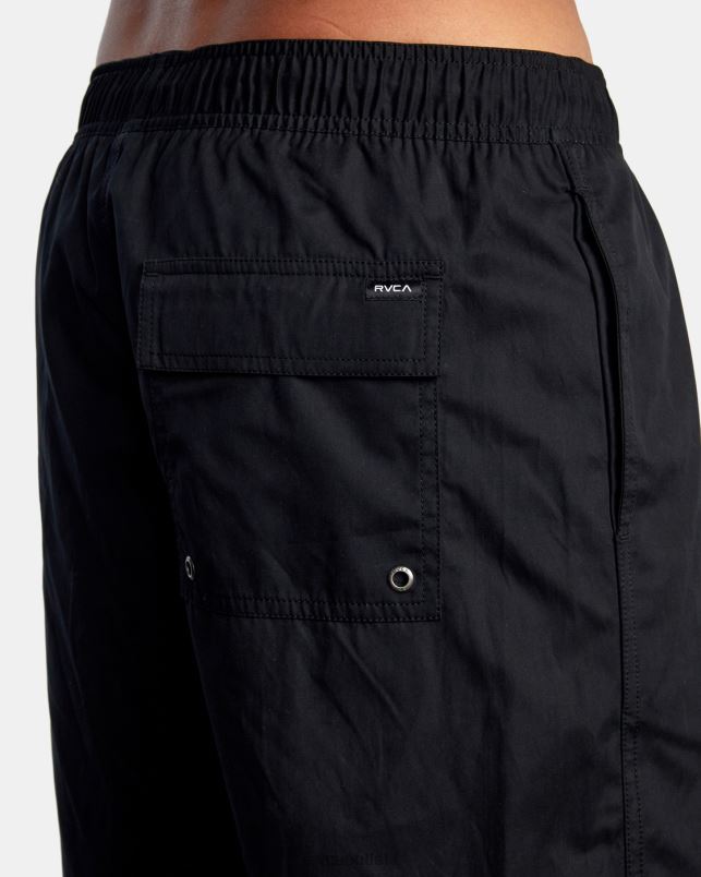 Clothing V84B699 black RVCA Men Opposites Hybrid Elasticized Shorts