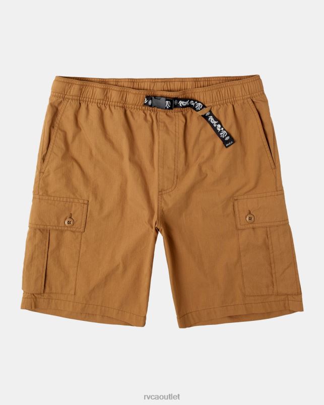 Clothing V84B74 camel RVCA Men Civic Utility 18 Elastic Shorts