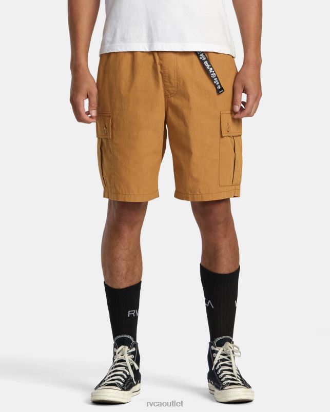 Clothing V84B74 camel RVCA Men Civic Utility 18 Elastic Shorts