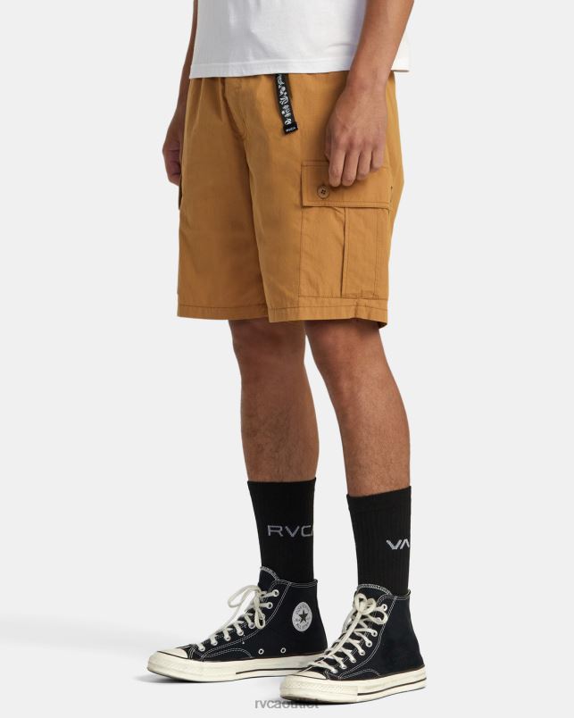 Clothing V84B74 camel RVCA Men Civic Utility 18 Elastic Shorts