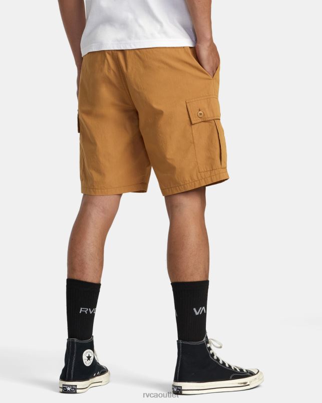 Clothing V84B74 camel RVCA Men Civic Utility 18 Elastic Shorts