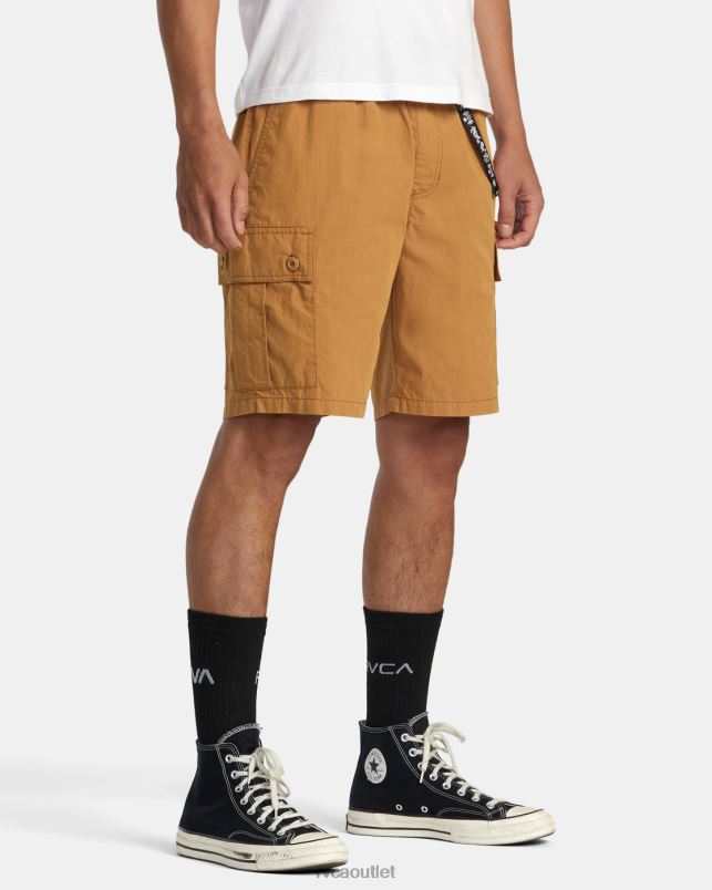 Clothing V84B74 camel RVCA Men Civic Utility 18 Elastic Shorts