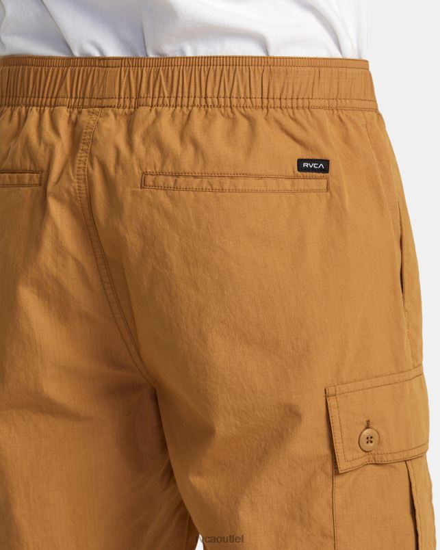 Clothing V84B74 camel RVCA Men Civic Utility 18 Elastic Shorts
