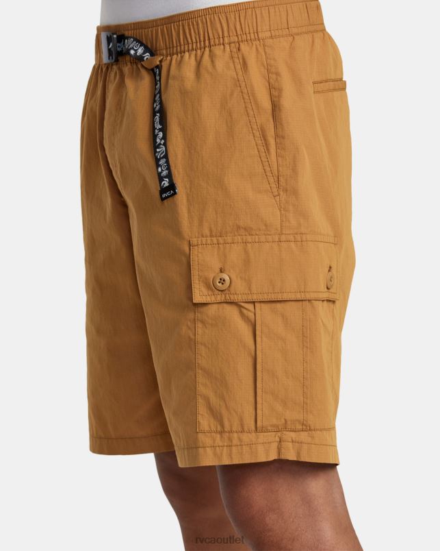 Clothing V84B74 camel RVCA Men Civic Utility 18 Elastic Shorts