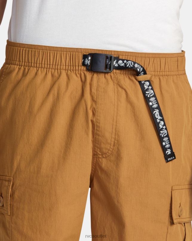Clothing V84B74 camel RVCA Men Civic Utility 18 Elastic Shorts