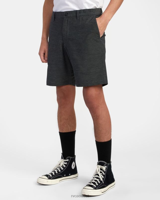 Clothing V84B812 black RVCA Men Daggers Chino Hybrid Boardshorts