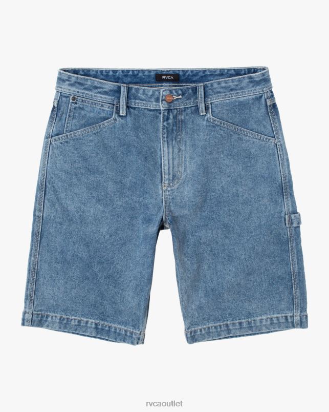 Clothing V84B925 broken blue wash RVCA Men Chainmail Denim Shorts