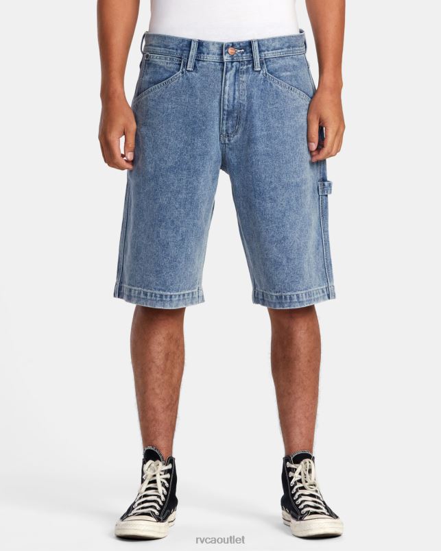 Clothing V84B925 broken blue wash RVCA Men Chainmail Denim Shorts