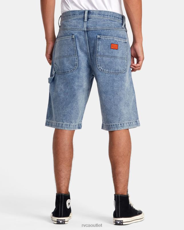 Clothing V84B925 broken blue wash RVCA Men Chainmail Denim Shorts