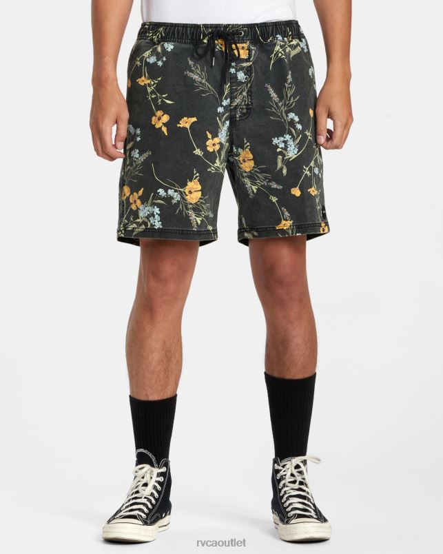 Clothing V84B97 midnight RVCA Men Escape Print Elastic Waist Walkshorts 17