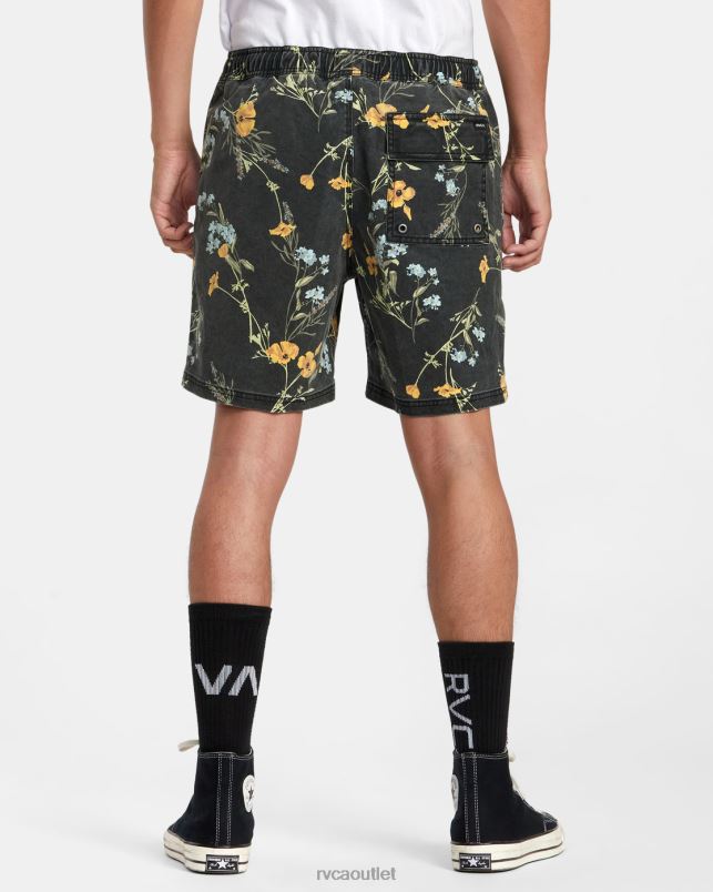 Clothing V84B97 midnight RVCA Men Escape Print Elastic Waist Walkshorts 17