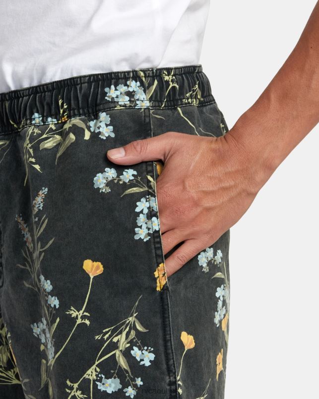 Clothing V84B97 midnight RVCA Men Escape Print Elastic Waist Walkshorts 17