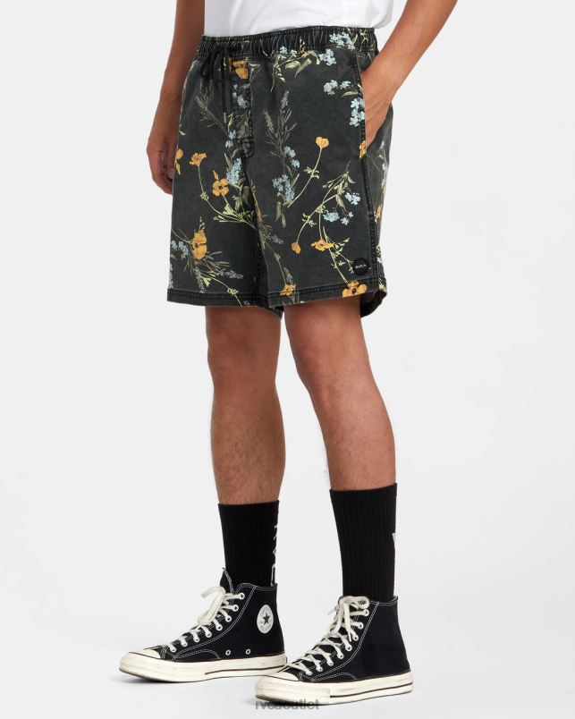 Clothing V84B97 midnight RVCA Men Escape Print Elastic Waist Walkshorts 17