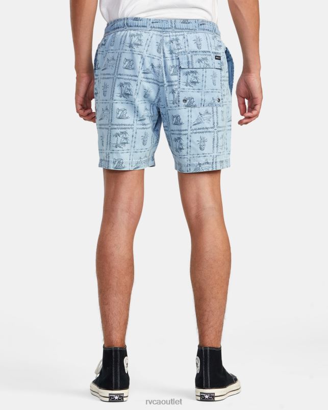 Clothing V84B989 washed denim RVCA Men Escape Chambray Elasticized Shorts