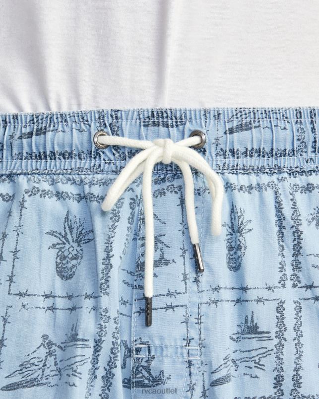 Clothing V84B989 washed denim RVCA Men Escape Chambray Elasticized Shorts