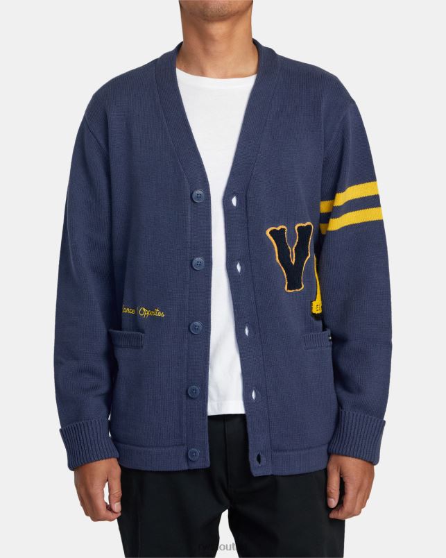 Clothing V84B531 moody blue RVCA Men Letterman Sweater