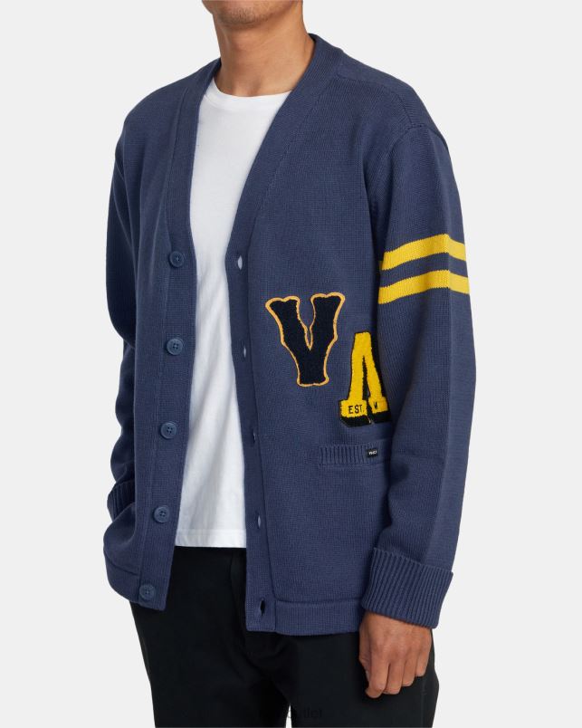 Clothing V84B531 moody blue RVCA Men Letterman Sweater