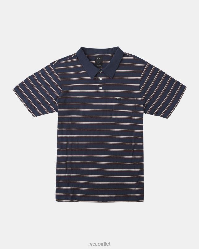 Clothing V84B1002 moody blue RVCA Men Cassady Stripe Polo Shirt