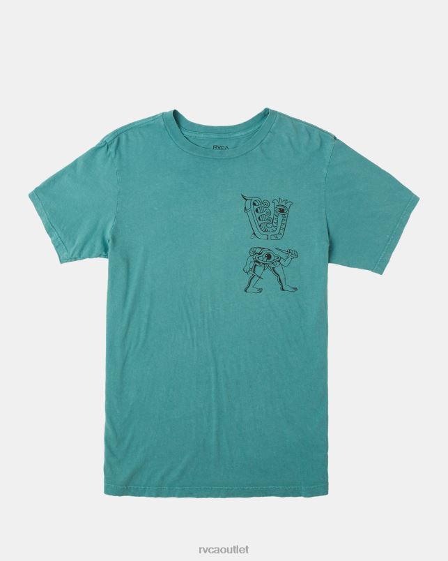 Clothing V84B101 teal sunwash RVCA Men Creeps Tee