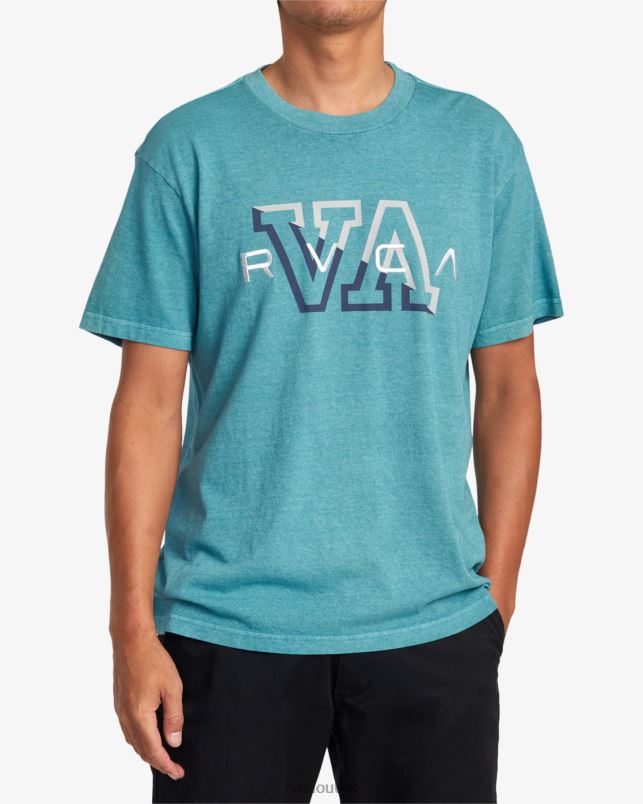 Clothing V84B1045 teal RVCA Men Hampton Tee