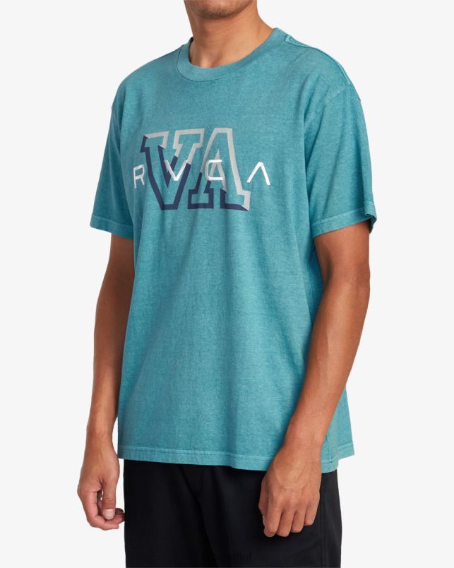 Clothing V84B1045 teal RVCA Men Hampton Tee