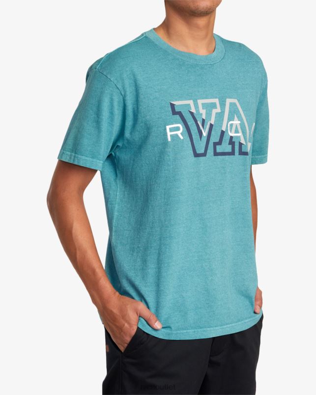 Clothing V84B1045 teal RVCA Men Hampton Tee