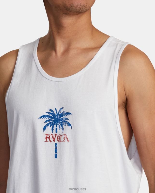 Clothing V84B130 white RVCA Men Palm Wire Tank