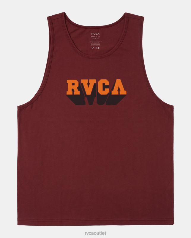 Clothing V84B131 oxblood red RVCA Men Impact Tank