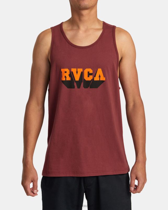 Clothing V84B131 oxblood red RVCA Men Impact Tank