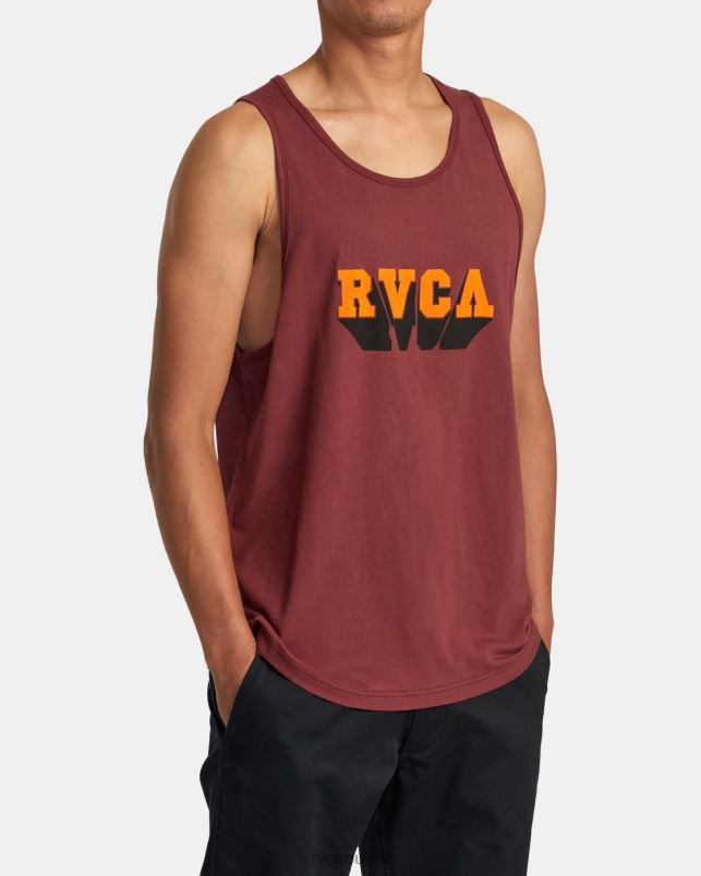 Clothing V84B131 oxblood red RVCA Men Impact Tank