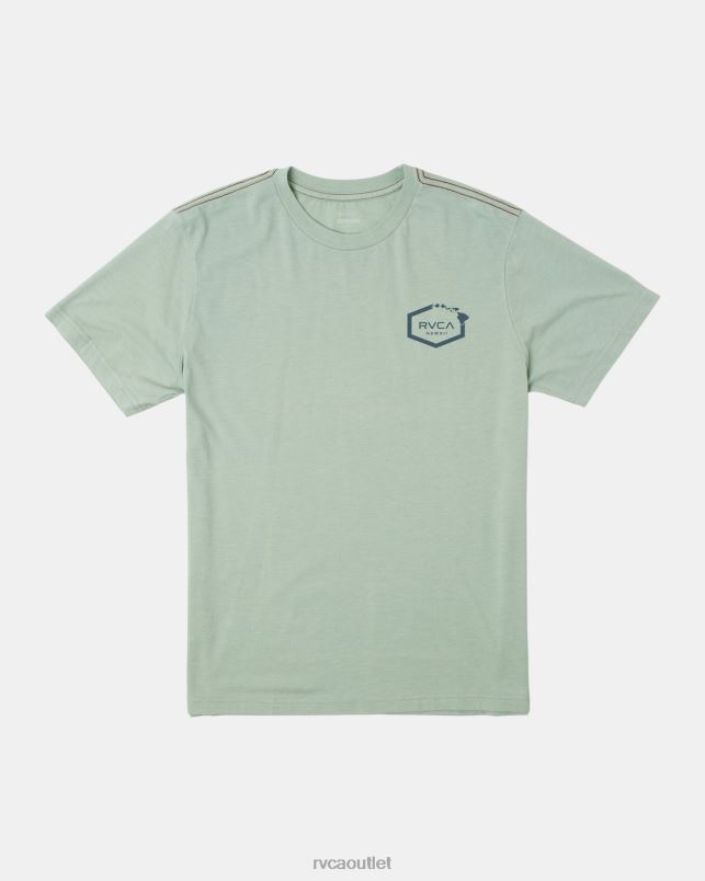 Clothing V84B133 green haze RVCA Men Hawaii Hex Tee