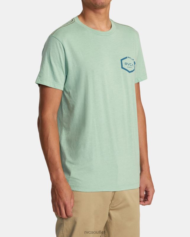 Clothing V84B133 green haze RVCA Men Hawaii Hex Tee