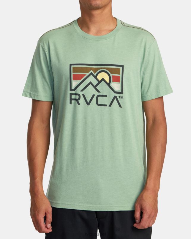Clothing V84B139 green haze RVCA Men Horizon Ind Tee