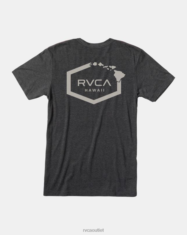 Clothing V84B147 black RVCA Men Hawaii Hex Tee