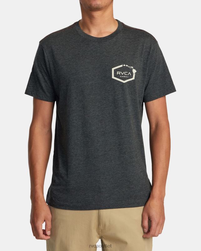 Clothing V84B147 black RVCA Men Hawaii Hex Tee