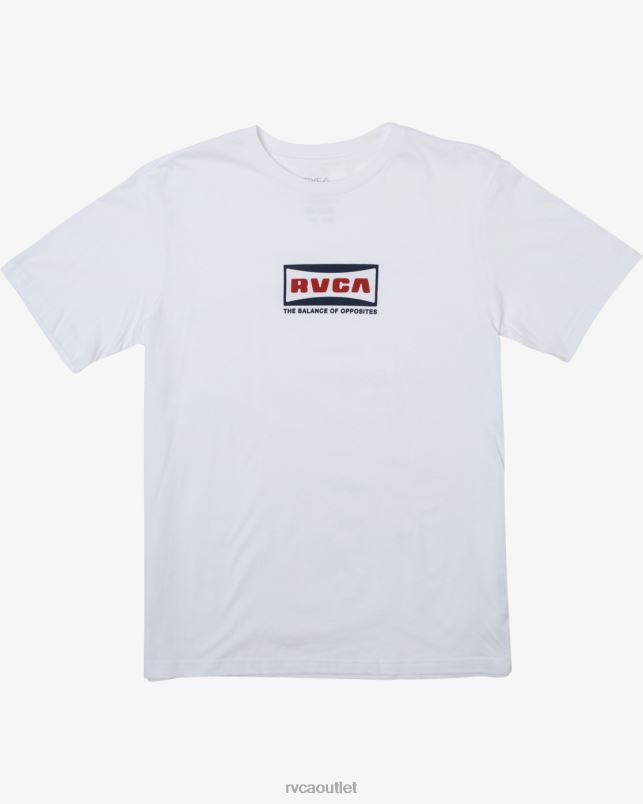 Clothing V84B155 white RVCA Men Wide Angle Short Sleeve T-Shirt