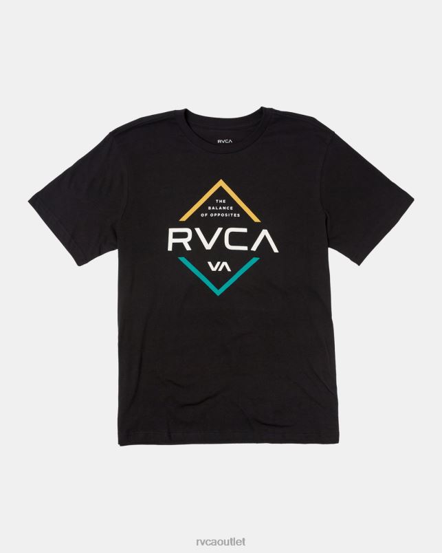 Clothing V84B158 black RVCA Men Paragram Short Sleeve T-Shirt