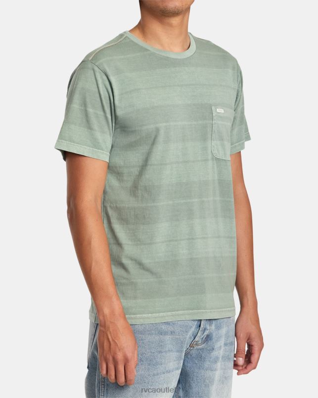 Clothing V84B182 spinach RVCA Men PTC Stripe T-Shirt