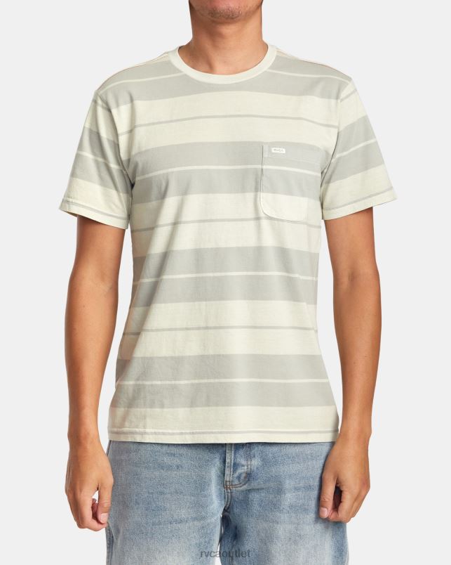 Clothing V84B190 silver bleach RVCA Men PTC Stripe T-Shirt